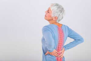 Woman with spine pain