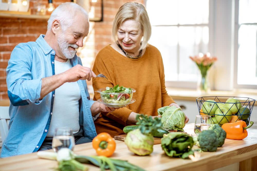 Couple enjoying nutritious meal
