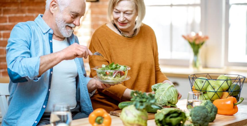 Couple enjoying nutritious meal