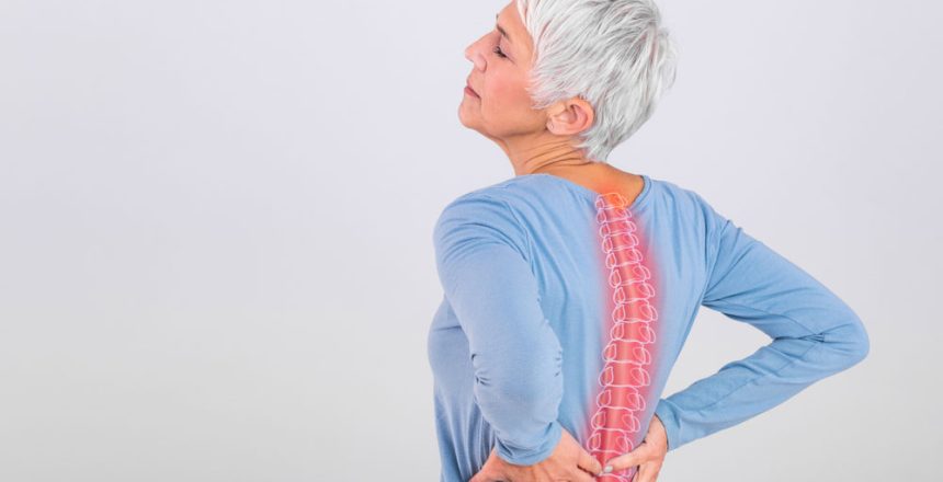 Woman with spine pain